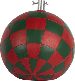 Červeno-zelený stojan na stromek koule Christmas Bauble - 42*42*43 cm