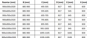 Mexen Pretoria sprchovací kút 90 x 80 cm, 6mm sklo, zlatý profil-číre sklo + slim sprchová vanička 5cm, 852-090-080-50-00-4010