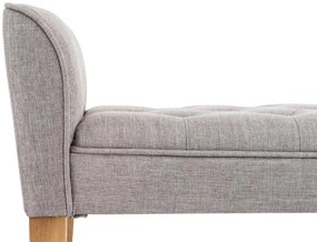 Lavica Cleopatra Chaiselongue látka, nohy antik svetlé - Svetlo sivá