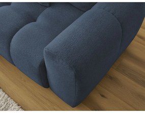 Modrá ženilková rozkladacia/s úložným priestorom rohová pohovka (ľavý roh/s leňoškou) Roxelane – Bobochic Paris