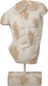 Béžová antik dekorácia pánske torzo Antiqou French - 36*18*67 cm
