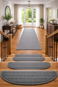 Vopi Nášľapy na schody Udinese šedý polkruh - 24x65 polkruh (rozmer vrátane ohybu)