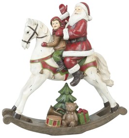 Dekorácie Santa na hojdacom koni - 29 * 10 * 30 cm
