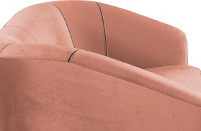 Trojmiestna pohovka Olivio, lososová zamatová tkanina