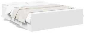 Posteľný rám so zásuvkami biely 160x200 cm kompozitné drevo 3280279