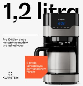 Klarstein Arabica 1.2, kávovar, 1,2 l, EasyTouch Control, strieborný/čierny