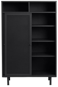 Čierna kovová skrinka s posuvnými dverami 90x140x40 cm Veep – Unique Furniture