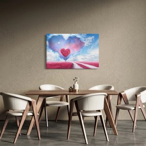 Obraz - Ružový strom srdca (90x60 cm)