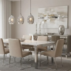 Toolight - Chrómovaná sklenená závesná lampa 1xE27 60W APP564-1CP, chrómová, OSW-09670