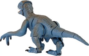 LEAN Toys Dinosaurus na diaľkové ovládanie Velociraptor so zvukmi revu modrý