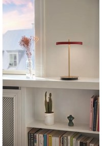 Červená LED stolová lampa so stmievačom s kovovým tienidlom (výška 31 cm) Asteria Move – UMAGE