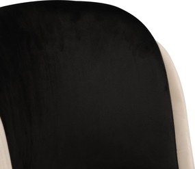 Sada 4 ks jídelních židlí Dore samet černá/krémová