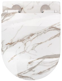 Rea Carlos Slim Lava Shiny, závesná WC misa Rimless 49,5x37x35,5 cm, imitácia kameňa, REA-C0536