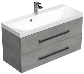 Kúpeľňová skrinka s umývadlom SAT Cube Way 100x53x40 cm betón CUBE2100ZBE, 1 ks