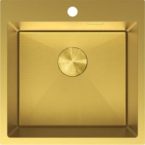 Mexen Solix, 1-komorový nerezový drez 500 x 500 mm, brúsená zlatá, vzor voština, 6407501000-55HC