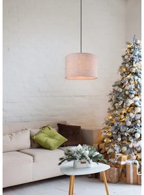 Béžové závesné svietidlo s textilným tienidlom ø 35 cm Elmau – Trio