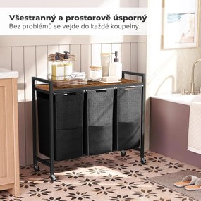 Koš na prádlo Houseland Lordo 130,5 l hnědý/černý