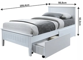Jednolôžková posteľ 90 cm Minea (biela) (s roštom). Vlastná spoľahlivá doprava až k Vám domov. 1016026