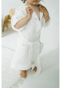 Detský biely ľanový župan Linen Tales Nature, vel. 122 - 128