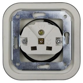 Elhard Štvorcová keramická zásuvka, čierna - kompletná KV6100B