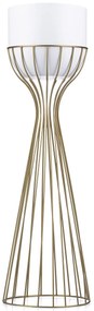 KOVOVÝ KVETINÁČ SO STOJANOM GLAM 68X20 CM BIELA/ZLATÁ