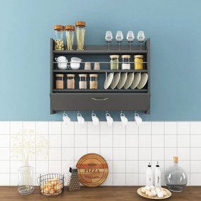 Kuchynská polica Knott 85 cm antracitová