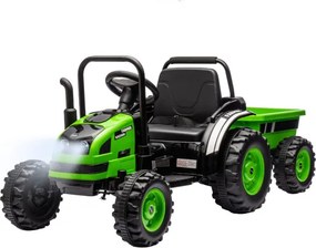 Elektrický traktor s prívesom Farmer zelený