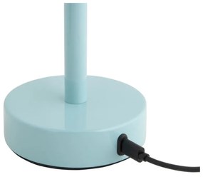 Svetlomodrá LED stolová lampa s kovovým tienidlom (výška 24,5 cm) James – Leitmotiv