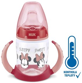 Dojčenská fľaša na učenie NUK Disney Mickey s kontrolou teploty 150 ml červená