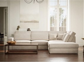 Krémovobiela ženilková rohová pohovka (pravý roh/do L) Kirou – Maison de Rêve