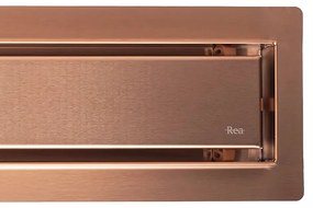 Rea Neox, nerezový sprchový odtokový žľab 90cm, 2v1, medená matná, REA-G4889