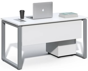 Kancelársky stôl s kontajnerom Houseland Prime Home 02 A 140 cm biely