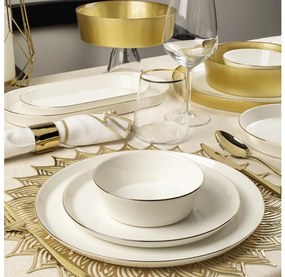 26-dielna jedálenská súprava, biely porcelán so zlatým dekorom