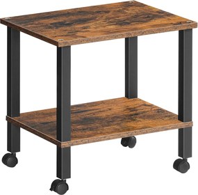 Pojízdný kancelářský regál Vasagle Pipewood 38 cm hnědý/černý