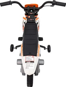 Ramiz PANTONE 361C Detská motorka na batérie oranžová + audio panel + pomalý štart + EVA kolesá