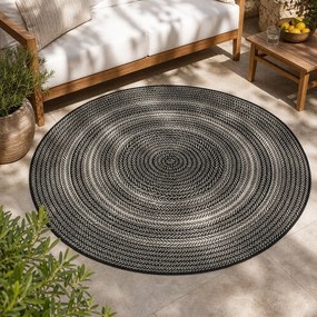 Čierny vonkajší koberec Universal Silvana Rutto, ⌀ 120 cm