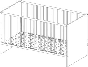 Detská baby postieľka Joker 70x140 cm, biela