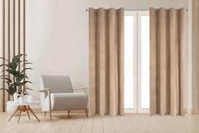 ZATEMŇOVACÍ ZÁVES NA KRÚŽKOCH DARLA SADA 2KS 140X250 CM TMAVOBÉŽOVÁ