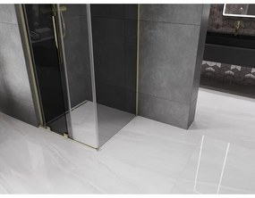 Mexen Velar L, sprchový kút s posuvnými dverami 90 x 90 cm, 8mm šedé sklo, zlatá lesklá, 871-090-090-43-50