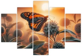 Obraz – Motýľ v zapadajúcom slnku (150x105 cm)