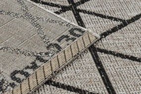 Koberec Šnúrkový SIZAL FLOORLUX 20508 strieb. / čierny Trojuholníky