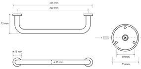 Sapho Sapho, X-ROUND E madlo pevné 300mm, chróm, XR501