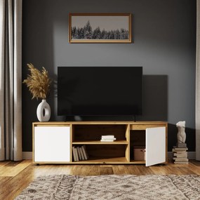 TV stolík Norman TV-E-2D - biela / dub wotan