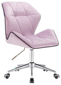 LuxuryForm DESIGN Stolička MILANO MAX VELUR na striebornej podstave s kolieskami - levanduľa