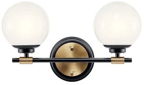 Kichler KL-BENNO2-BK-CPZ-LED Kúpeľňové svietidlo BENNO 2xLED/3W/230V čierna/zlatá IP44