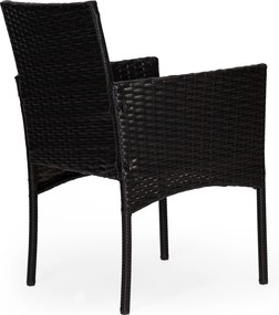 Technorattanový záhradný nábytok set 2 stoličky stôl čierny MultiGarden