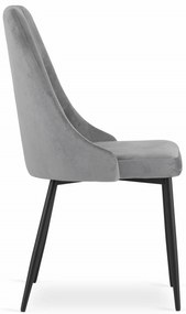 AKCIA Svetlosivá zamatová jedálenská stolička IMOLA II. akosť