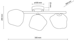 Prisadený luster LAVA 3xG9/8W/230V bronzový/dymovo béžový