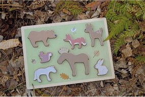 Jabadabado Drevené puzzle Lesné zvieratá – 7 dielikov pre deti