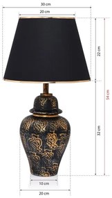 Stolná lampa 1xE27/40W/230V čierna